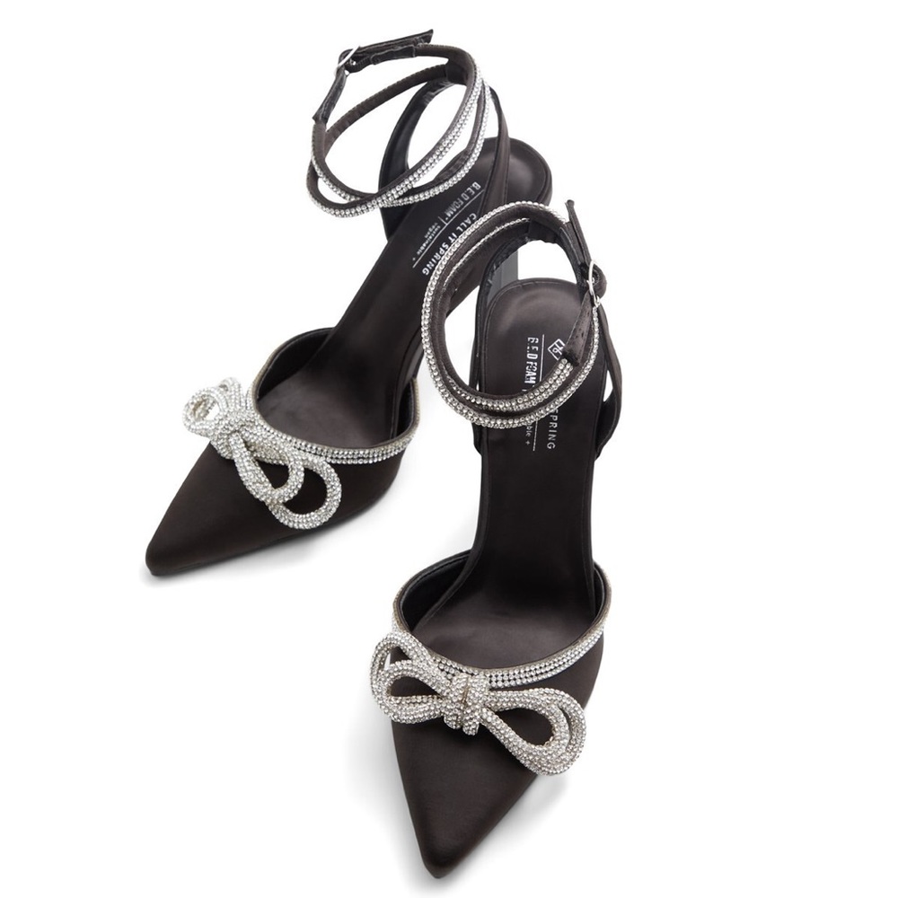 Call It Spring Galaa Lace Up Rhinestone Bow Heels